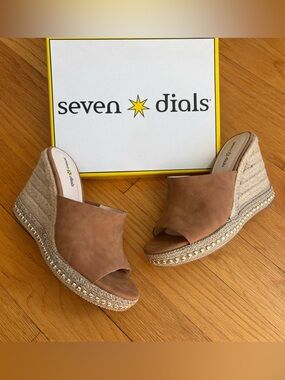 Seven Dials Brown Suede Espadrille Wedges